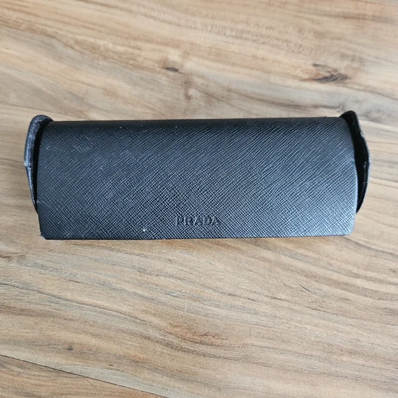 Prada Textured Black Eyewear Case Prada Sunglasses Hard Case Black Saffiano Leather Texture  main image 2